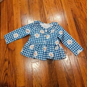 Cute Floral Baby Girl Long Sleeve Shirt or Light Jacket Size 9-12  Months